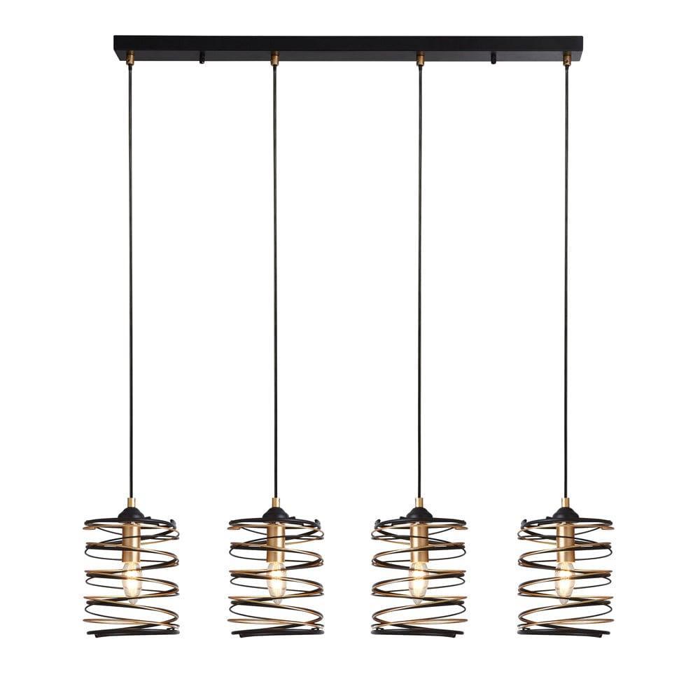 Searchlight Spring 4 Light Black & Gold Bar Ceiling Pendant-Ceiling Pendant Lights-1-Tiffany Lighting Direct
