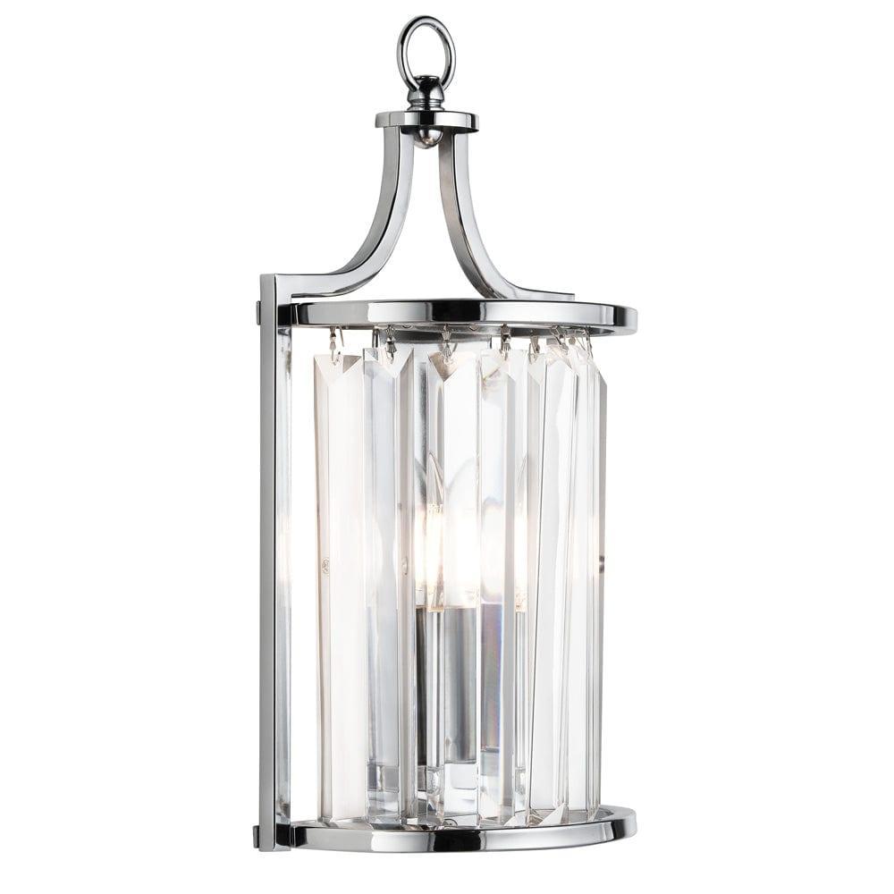 victoria 1 light chrome with crystal glass wall light 8571cc