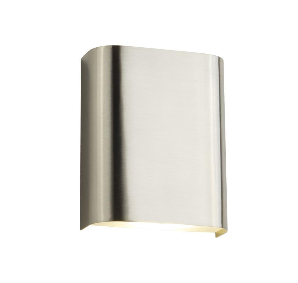 match box led wall washer satin silver wall light