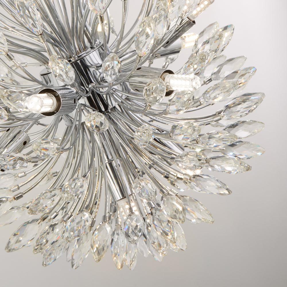 Peacock 14 Light Crystal & Chrome Ceiling Pendant-Ceiling Pendant Lights-2-Tiffany Lighting Direct