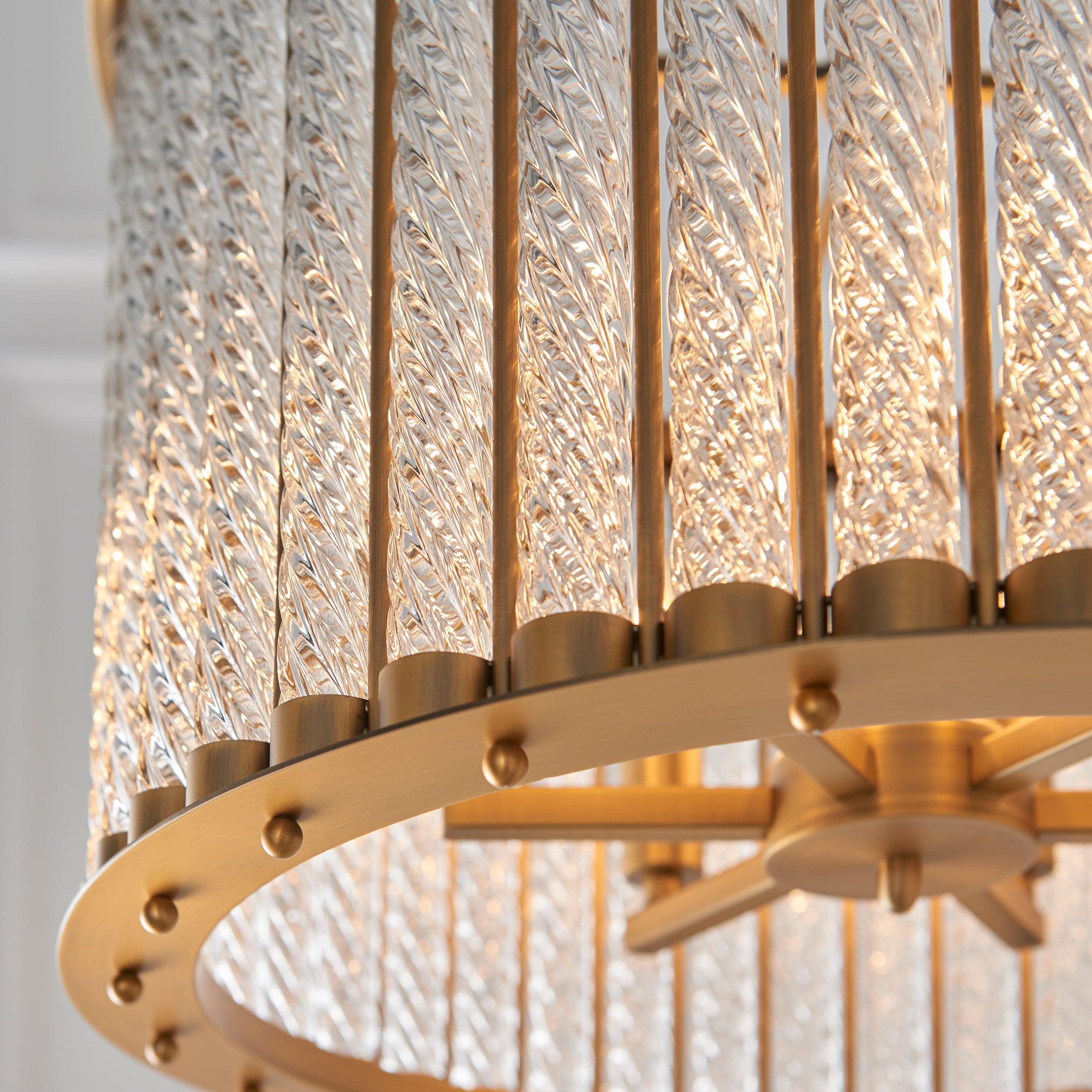 Hammersmith 6 Light Glass Tube Ceiling Pendant Light-Ceiling Pendant Lights-Living Lights living room close. up unlit Tiffany Lighting Direct