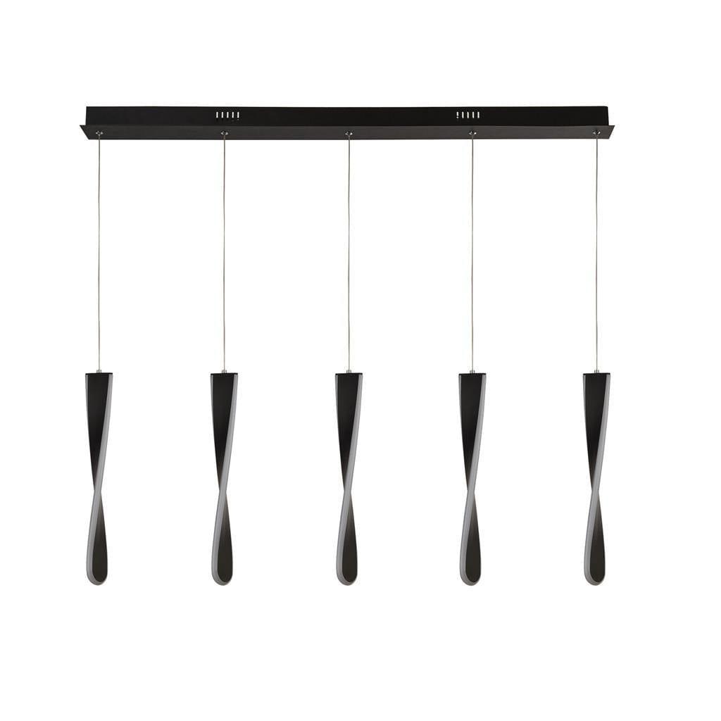 Searchlight Paddle Black LED 5 Light Bar Ceiling Pendant-Ceiling Pendant Lights-1-Tiffany Lighting Direct