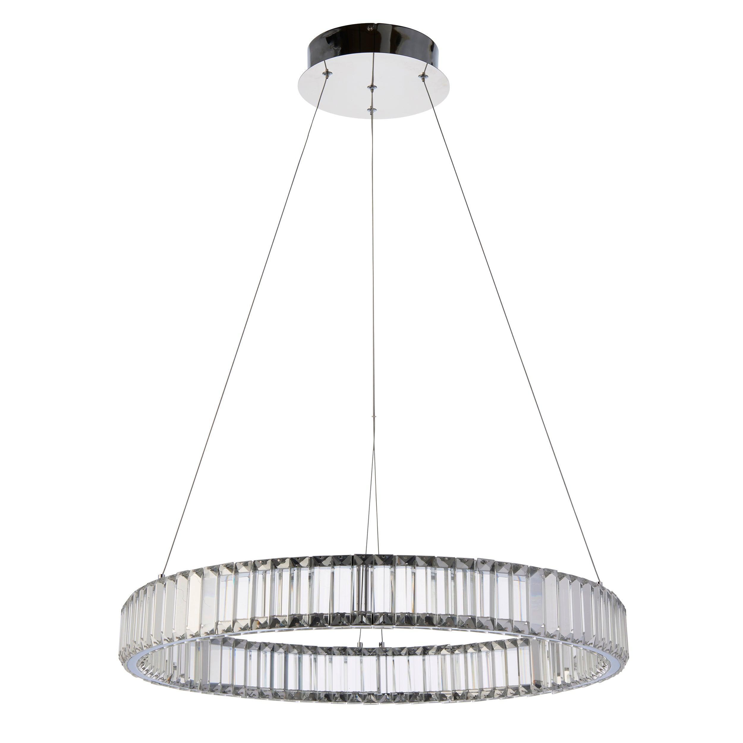 Majestic Chrome & Glass Crystal LED Ring Ceiling Pendant-Ceiling Pendant Lights-Living Lights-8-Tiffany Lighting Direct