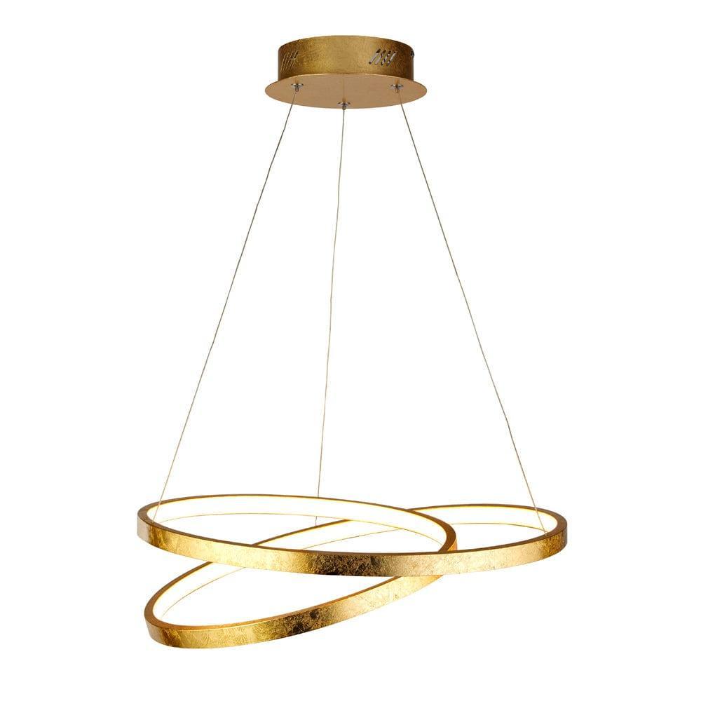 Searchlight Float LED Gold Leaf Ceiling Pendant Light-Ceiling Pendant Lights-1-Tiffany Lighting Direct