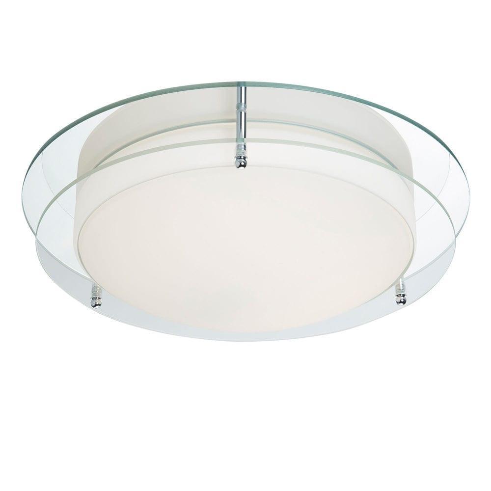 Limerick Flush Chrome & Glass Bathroom Ceiling Light Living room Image