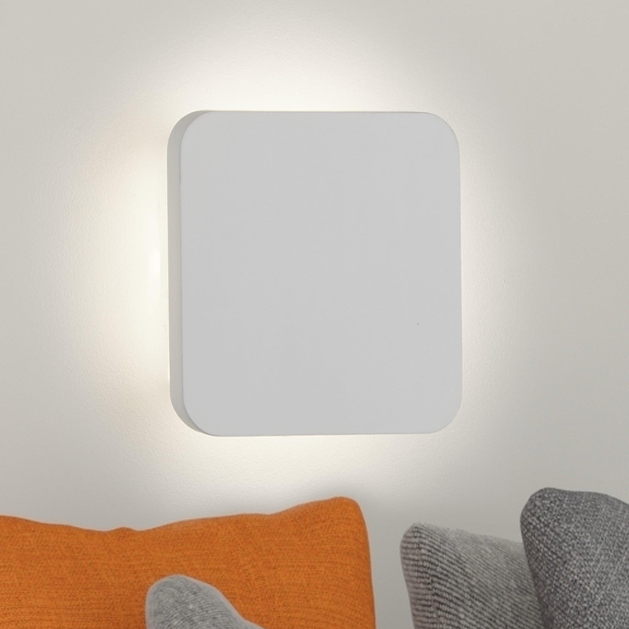 plaster 4w led square white wall light 8834 by searchlighting lighting, living room image