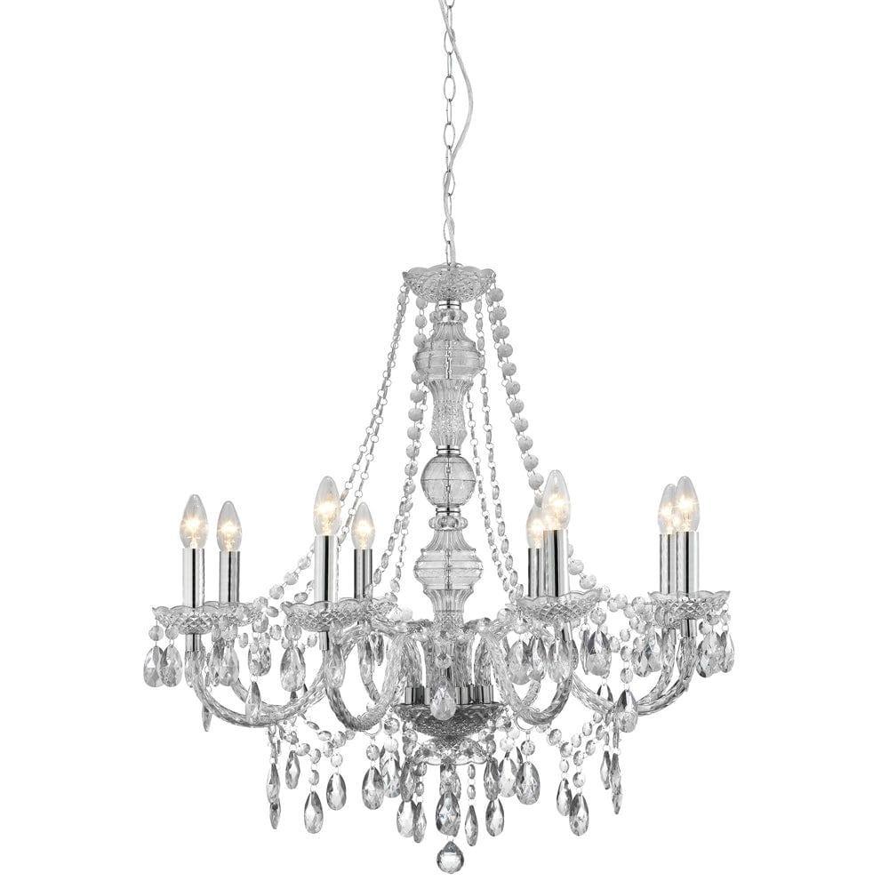 Searchlight Marie Therese 8 Light Clear Acrylic Chandelier-1-Tiffany Lighting Direct