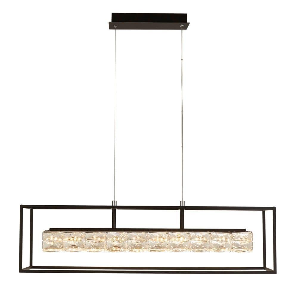 Elevator LED Black Frame Ceiling Pendant - Crystal Drops-Ceiling Pendant Lights-1-Tiffany Lighting Direct