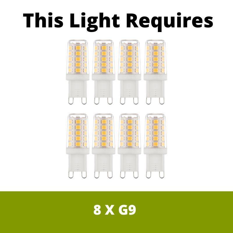 hanna 8 light chrome crystal pyramid rectangle ceiling flush by searchlight lighting, LED Lamp Bulb Guide