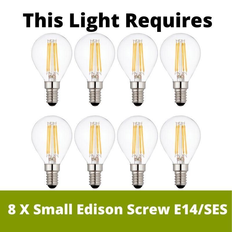 akron gold black chandelier with smoked glass shades LED Lamp Bulb Guide