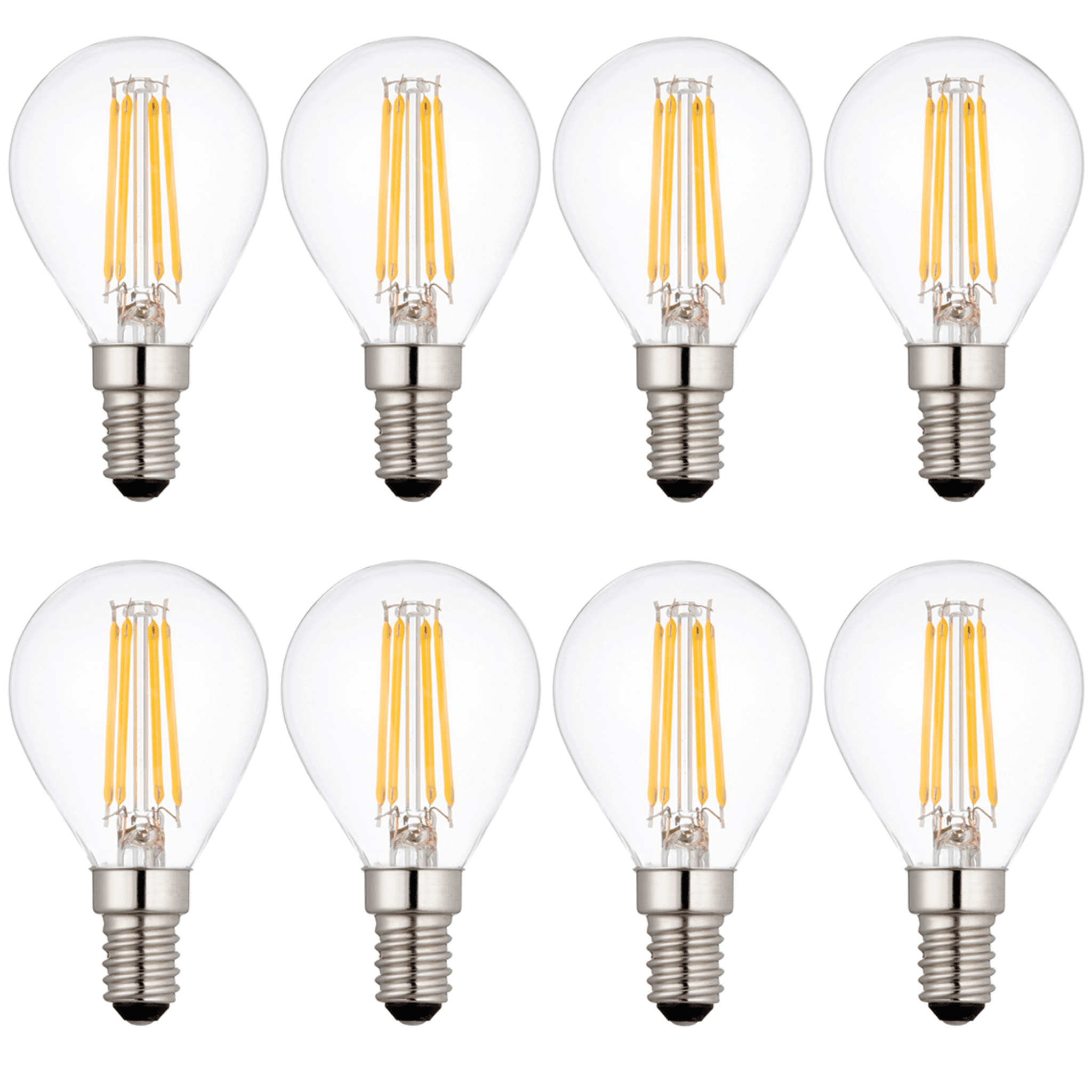 8 x E14 Filament LED Lamp/Bulb Dimmable 4W (40W Equivalent)