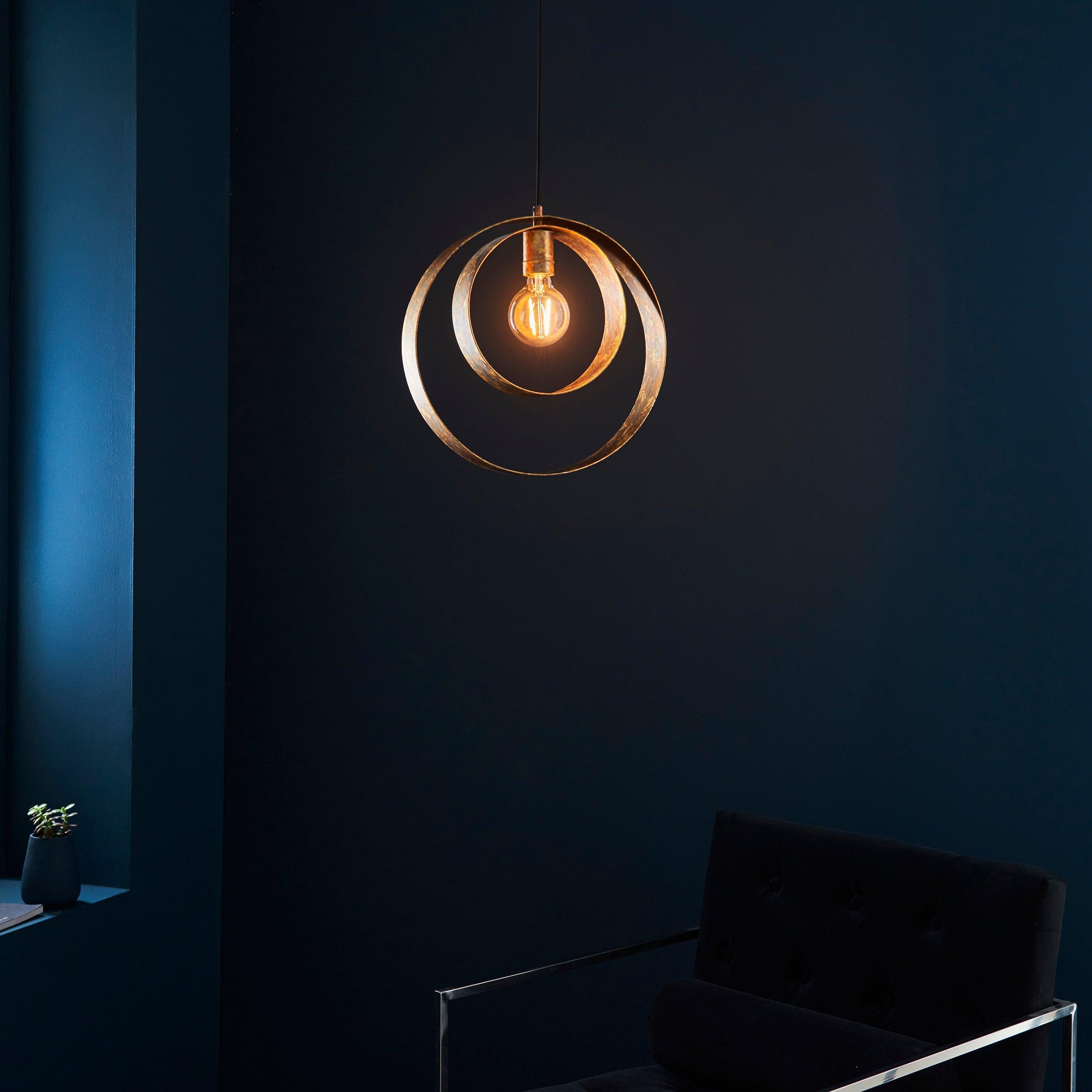 Devon Gold Patina & Bronze Ceiling Pendant Light-Ceiling Pendant Lights-Living Lights-2-Tiffany Lighting Direct