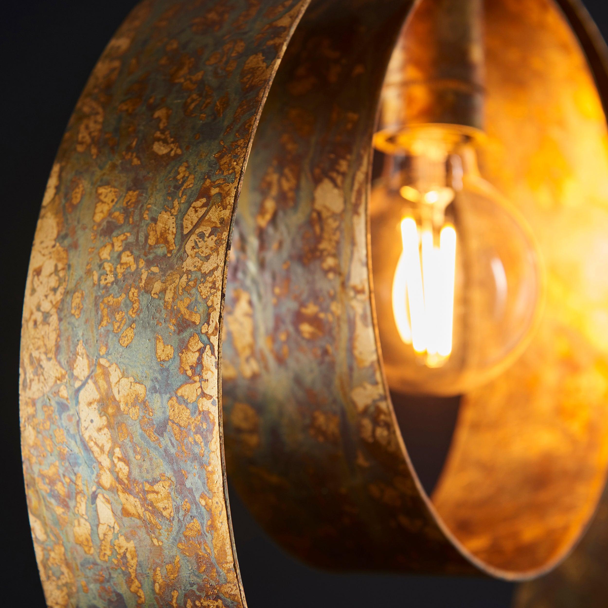 Devon Gold Patina & Bronze Ceiling Pendant Light-Ceiling Pendant Lights-Living Lights-7-Tiffany Lighting Direct