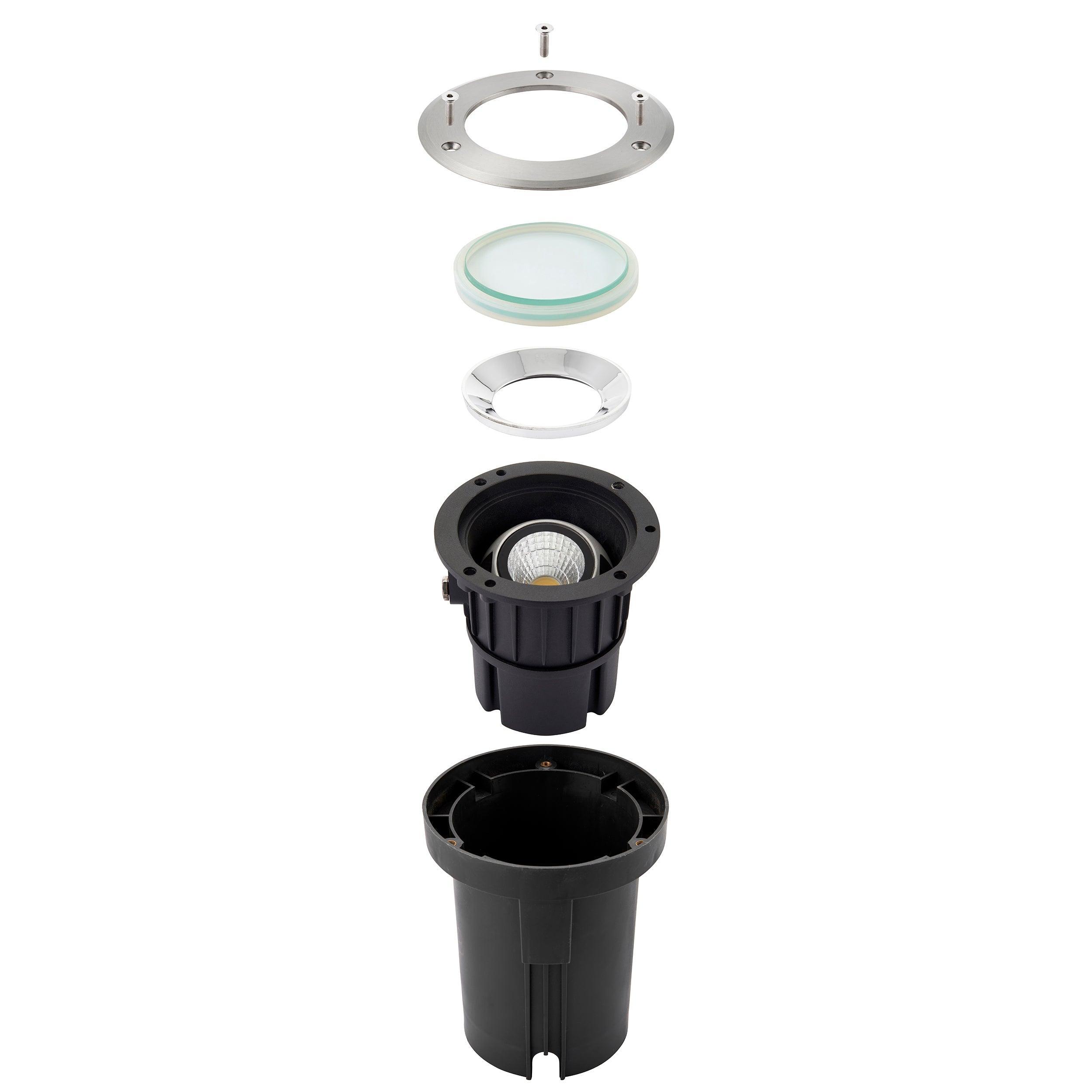 hoxton led stainless steel decking light cool white ip67 13w by saxby lighting, close up image 101
