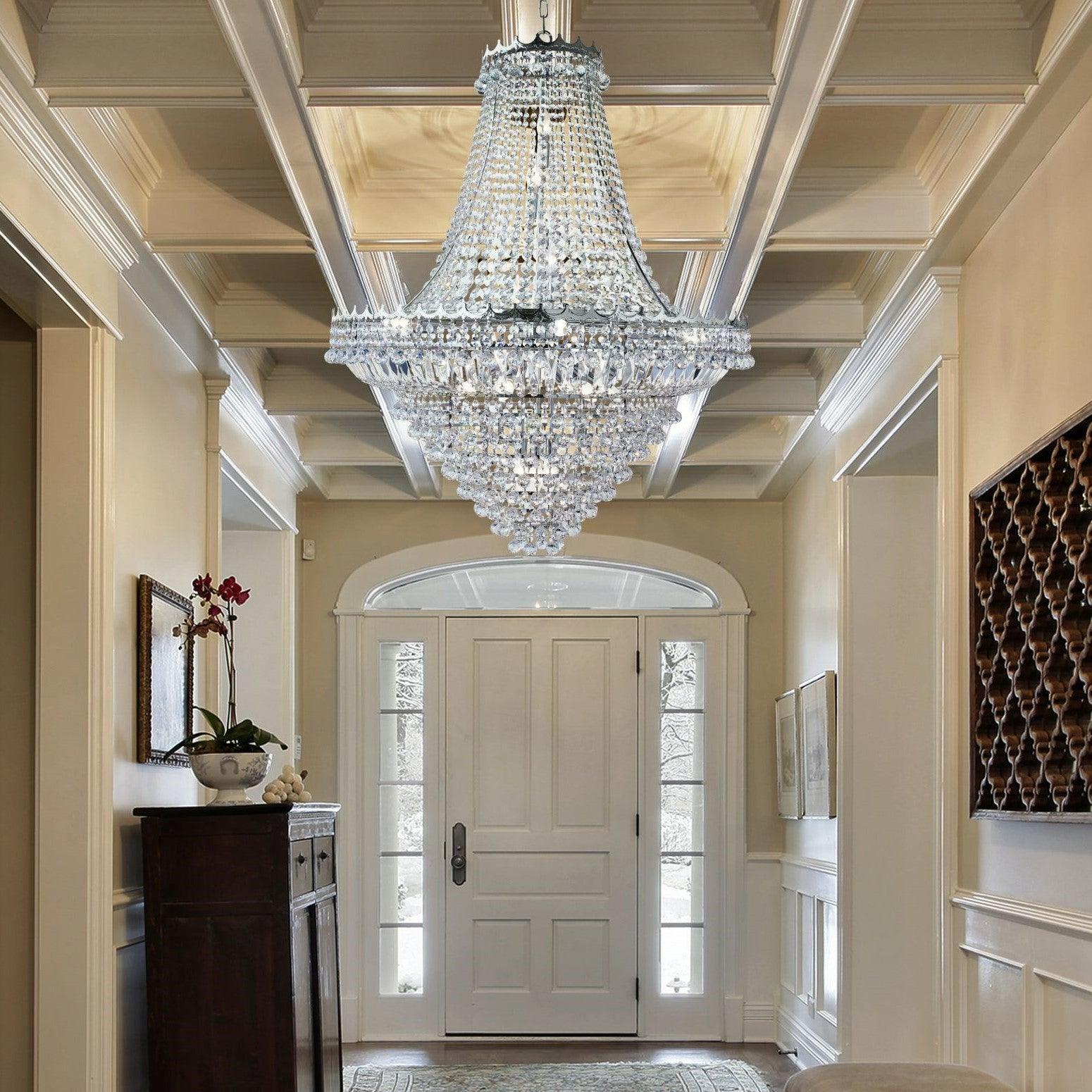 Versailles -19 Light Chrome & Clear Crystal Chandelier-5-Tiffany Lighting Direct