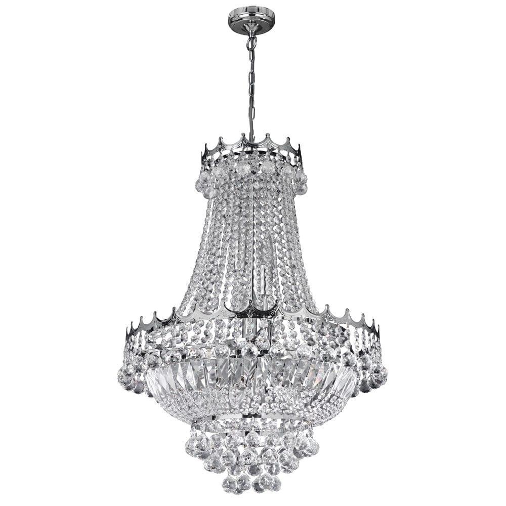Searchlight Versailles 9 Light Chrome Chandelier-1-Tiffany Lighting Direct
