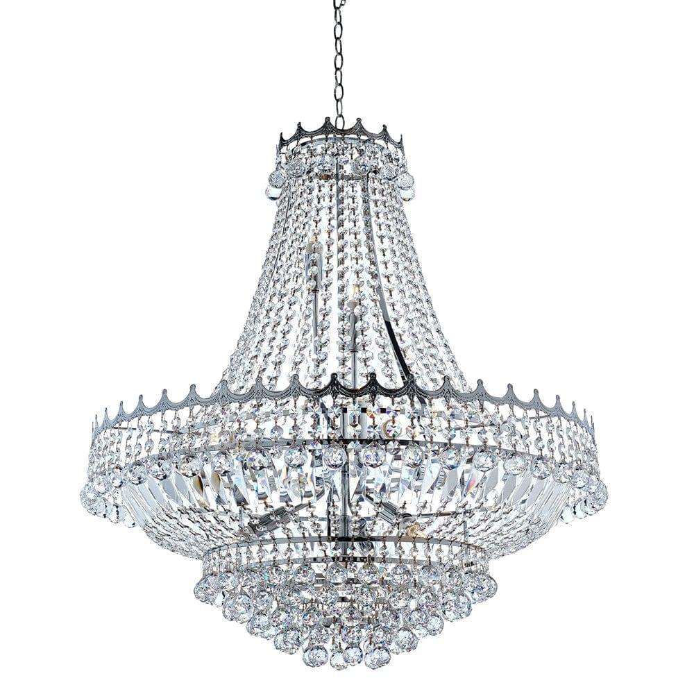 Versailles 13 Light Chrome & Clear Crystal Chandelier-1-Tiffany Lighting Direct