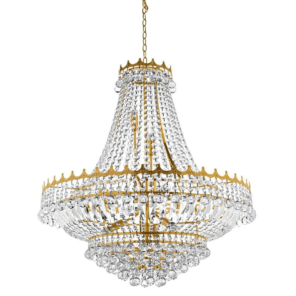 Versailles -13 Light Gold & Clear Crystal Chandelier-1-Tiffany Lighting Direct