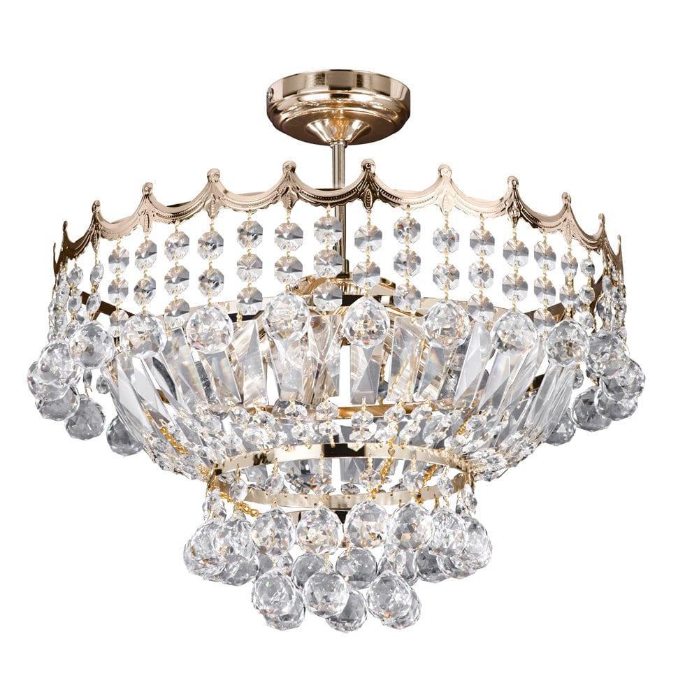 Versailles 5 Light Crystal Cut Jewels & Gold Chandelier-1-Tiffany Lighting Direct