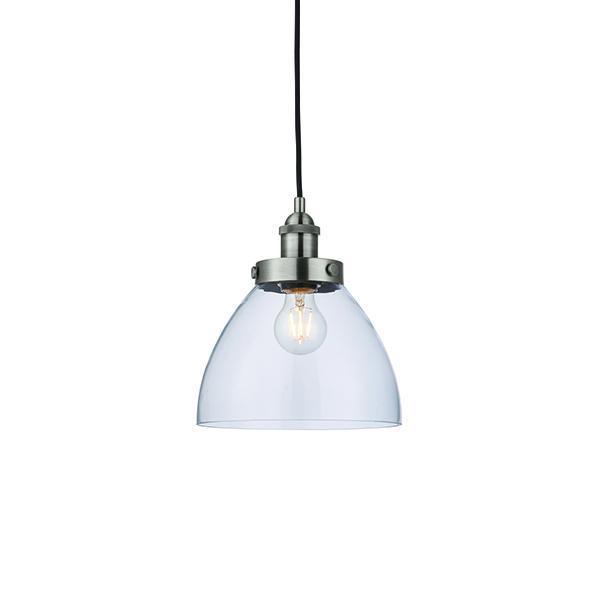 Hansen Brushed Steel Pendant Light by Endon Lighting