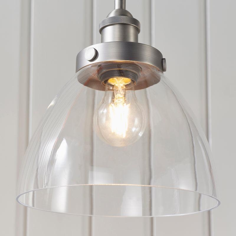 Hansen Brushed Steel Pendant Light close up