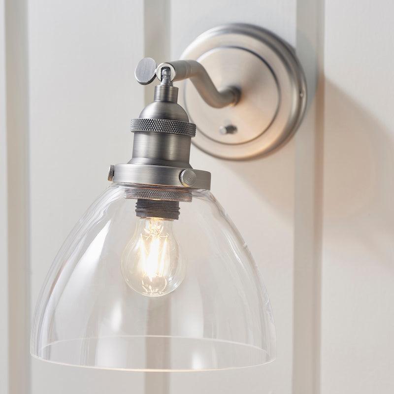 hansen brushed silver wall light by Endon Lighting Kitchen Lights CLose Up
