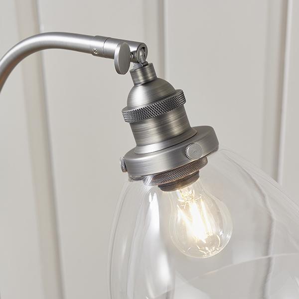 Hansen Brushed Stee l1lt Table Lamp by Endon Lighting living room detail shot