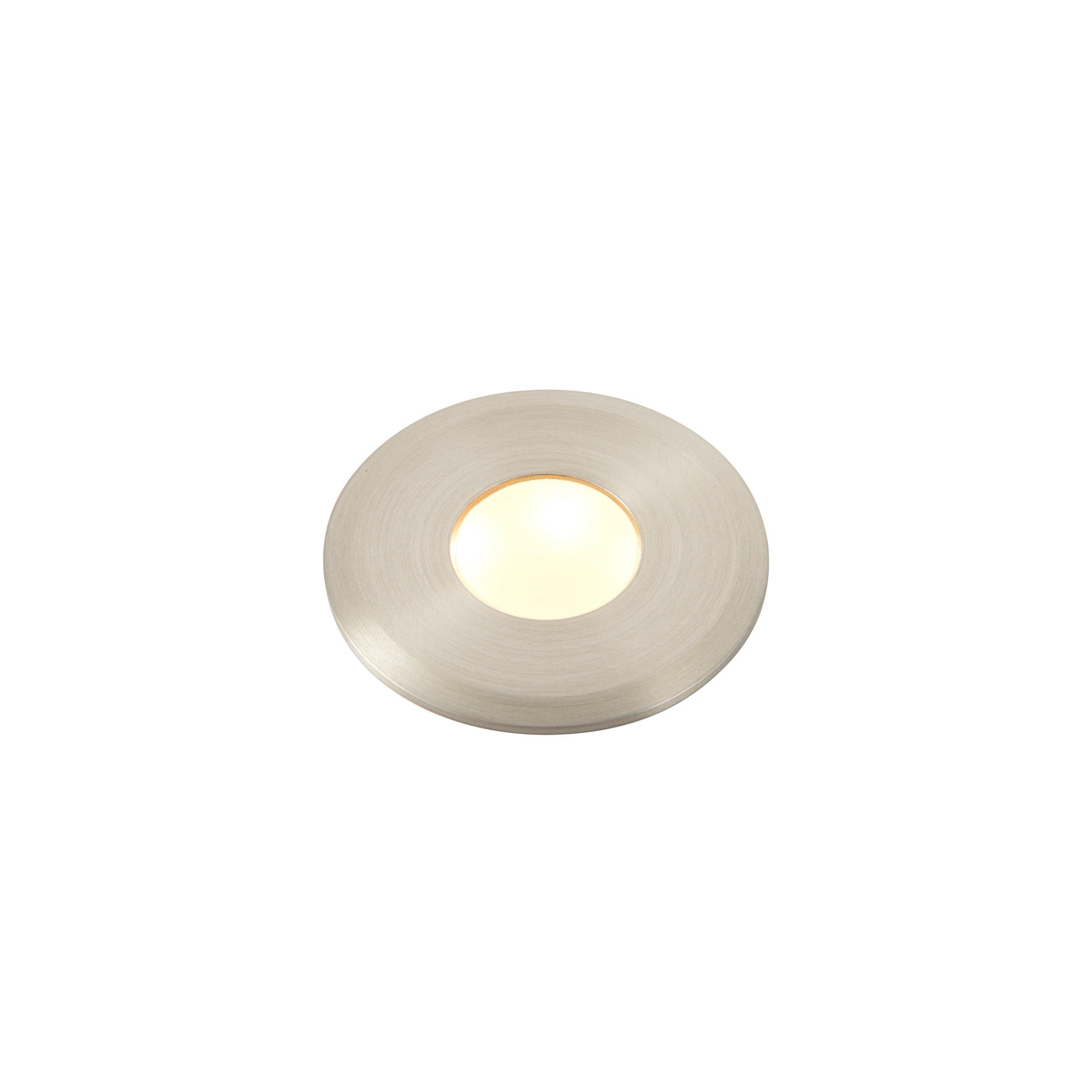 hades led nickel decking light 3000k ip67 1 2w by saxby lighting, close up image 133