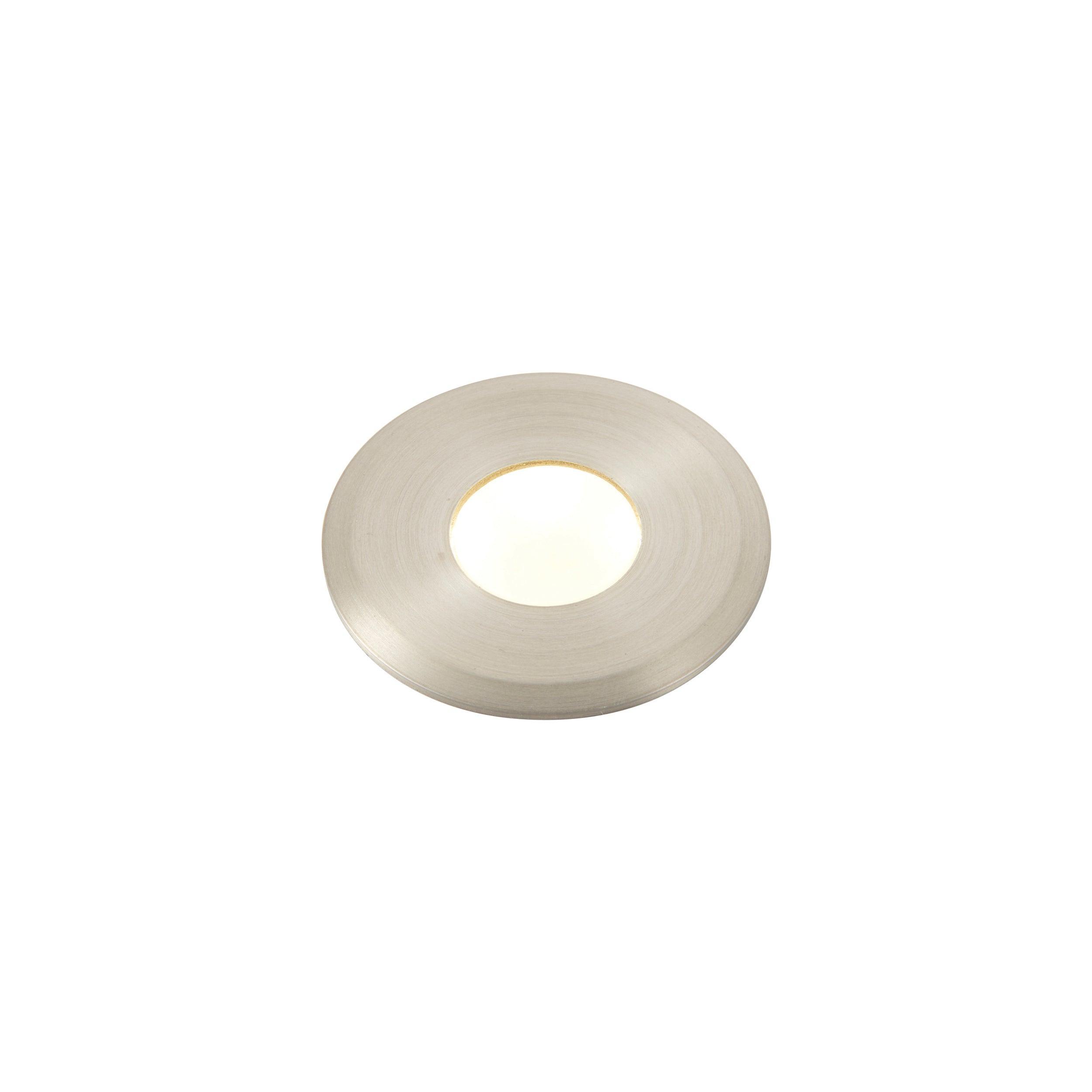 hades satin nickel cool white decking light ip67 1 2w by saxby lighting, close up image 242