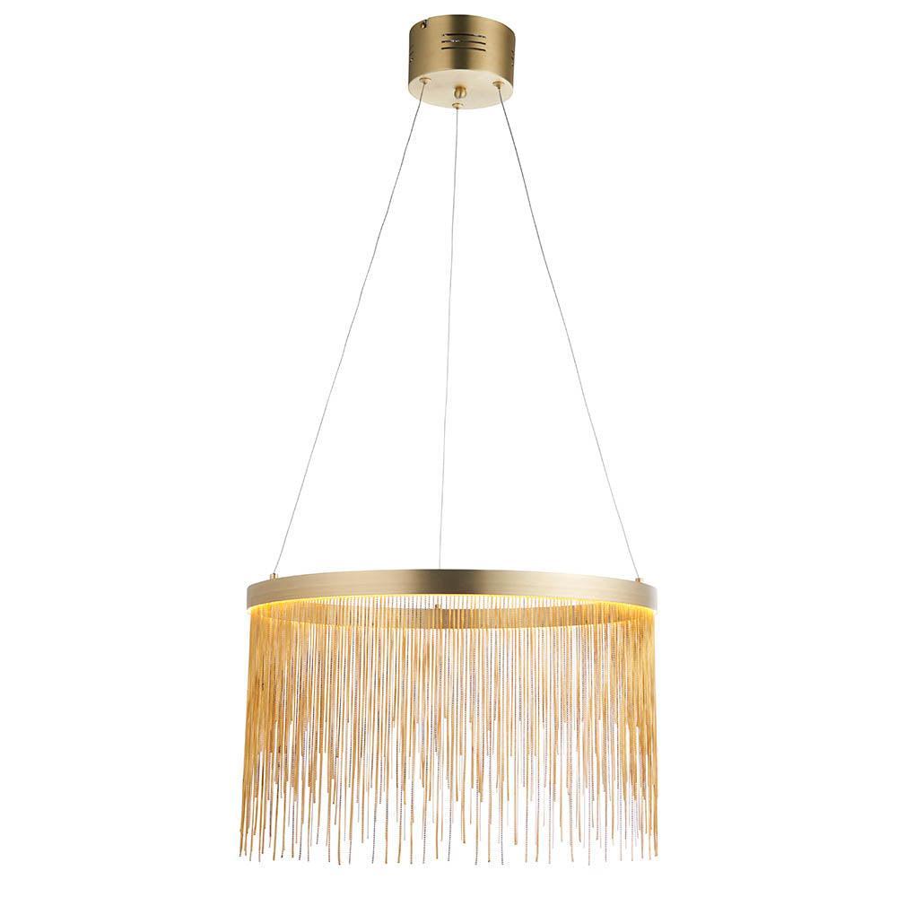 Endon Zelma 1 Light Brass Finish Ceiling Pendant-Ceiling Pendant Lights-Endon Lighting Hallway Lighting Close upTiffany Lighting Direct