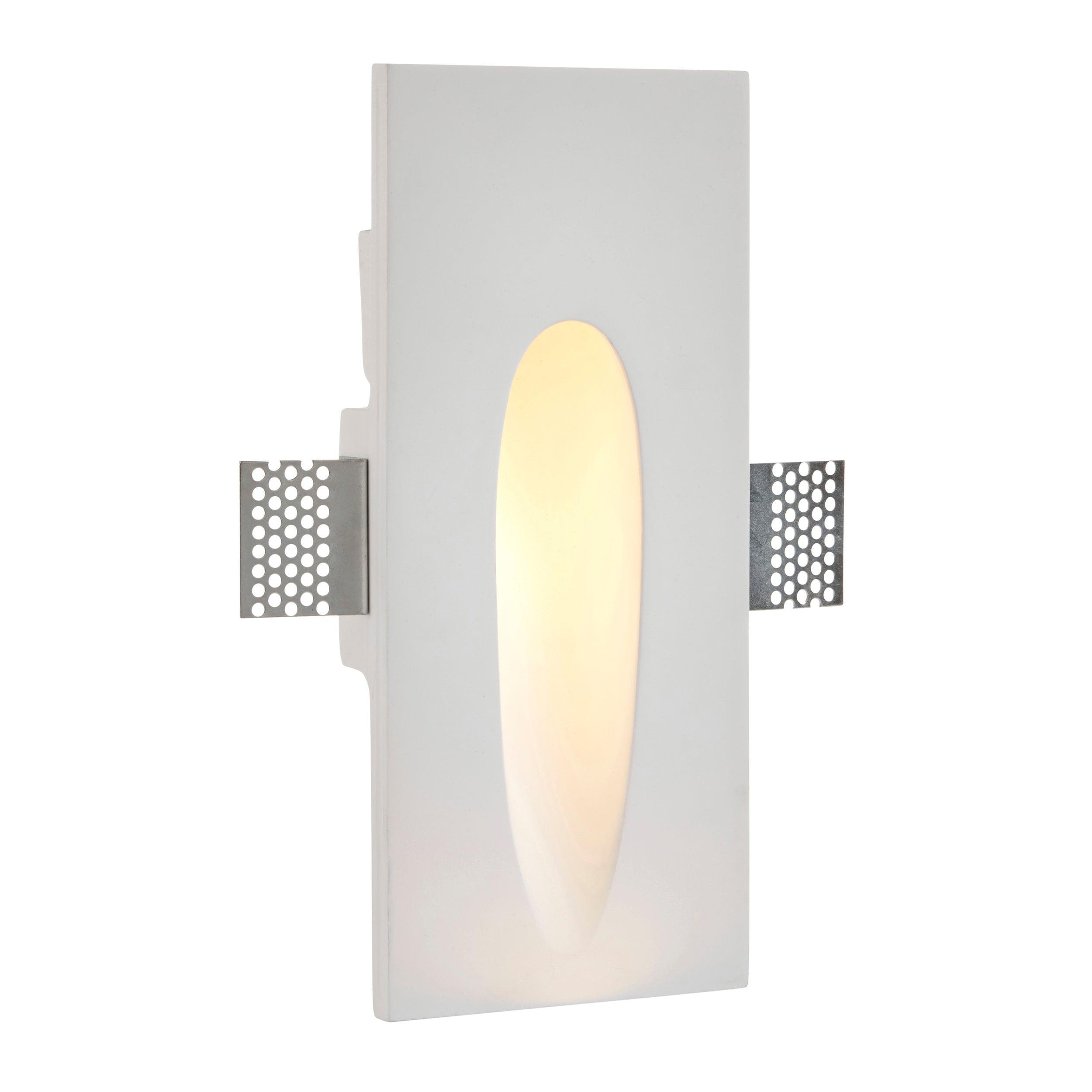 zeke white plaster in paintable led wall light 1 6wby saxby lighting