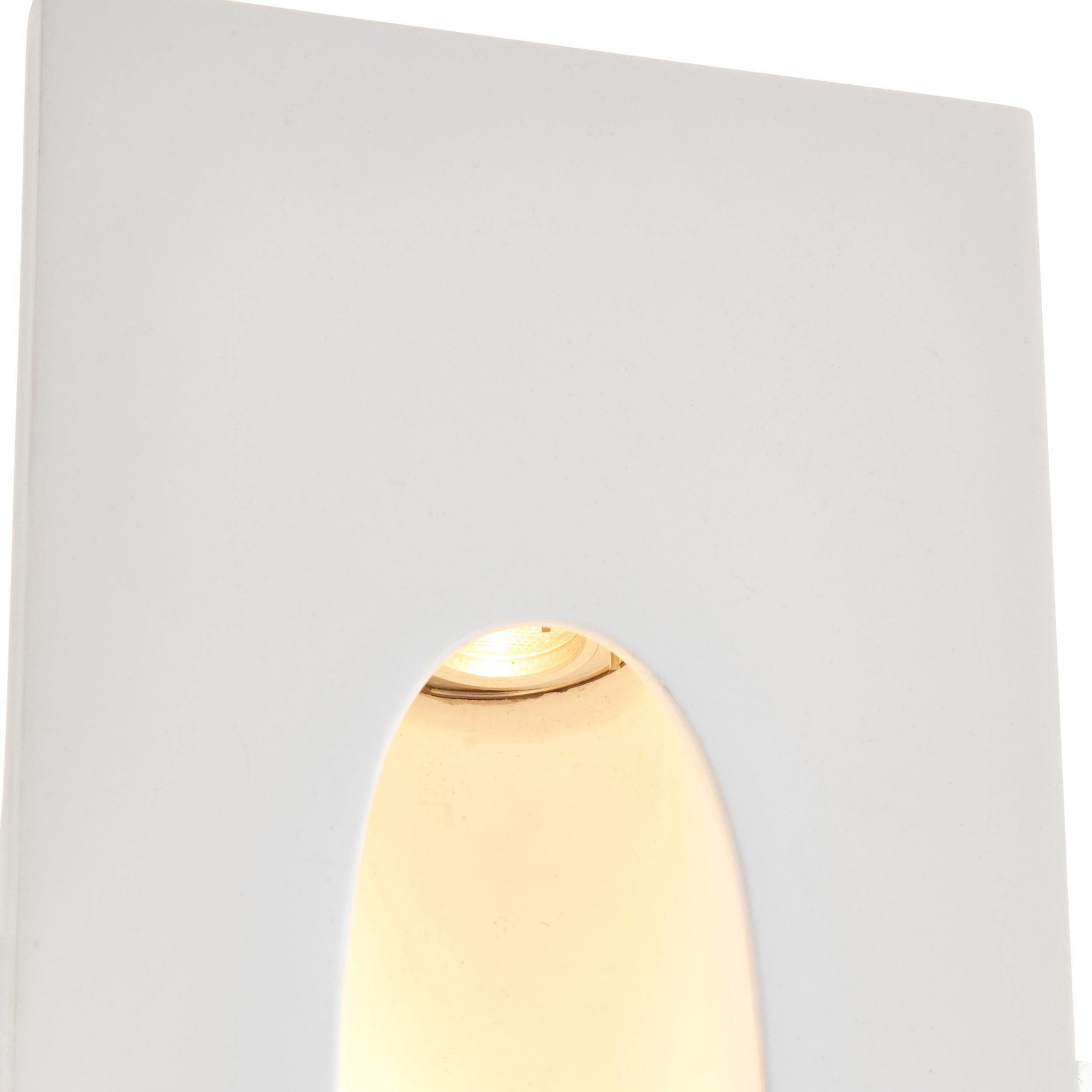 zeke white plaster in paintable led wall light 1 6w by saxby lighting, close up image 254