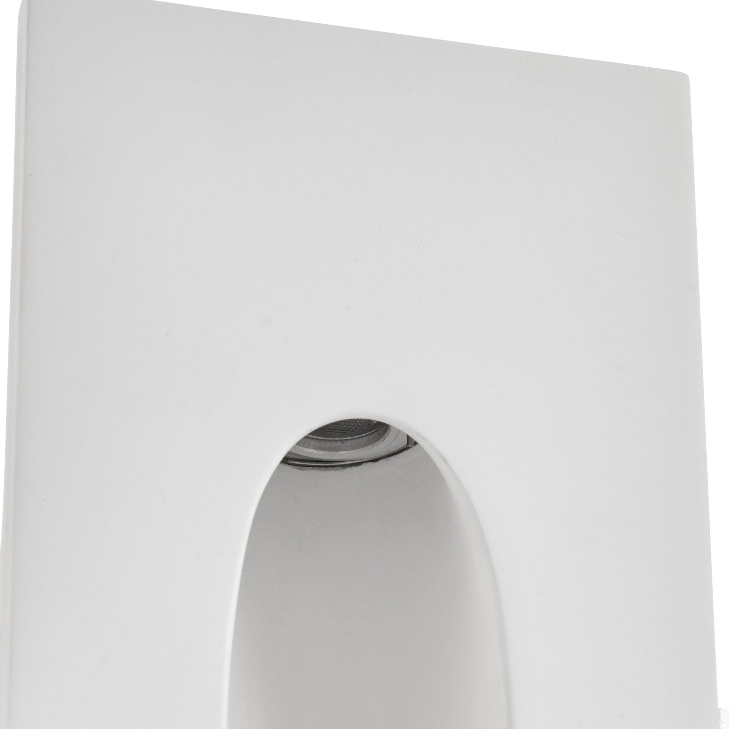 zeke white plaster in paintable led wall light 1 6w by saxby lighting, close up image 209