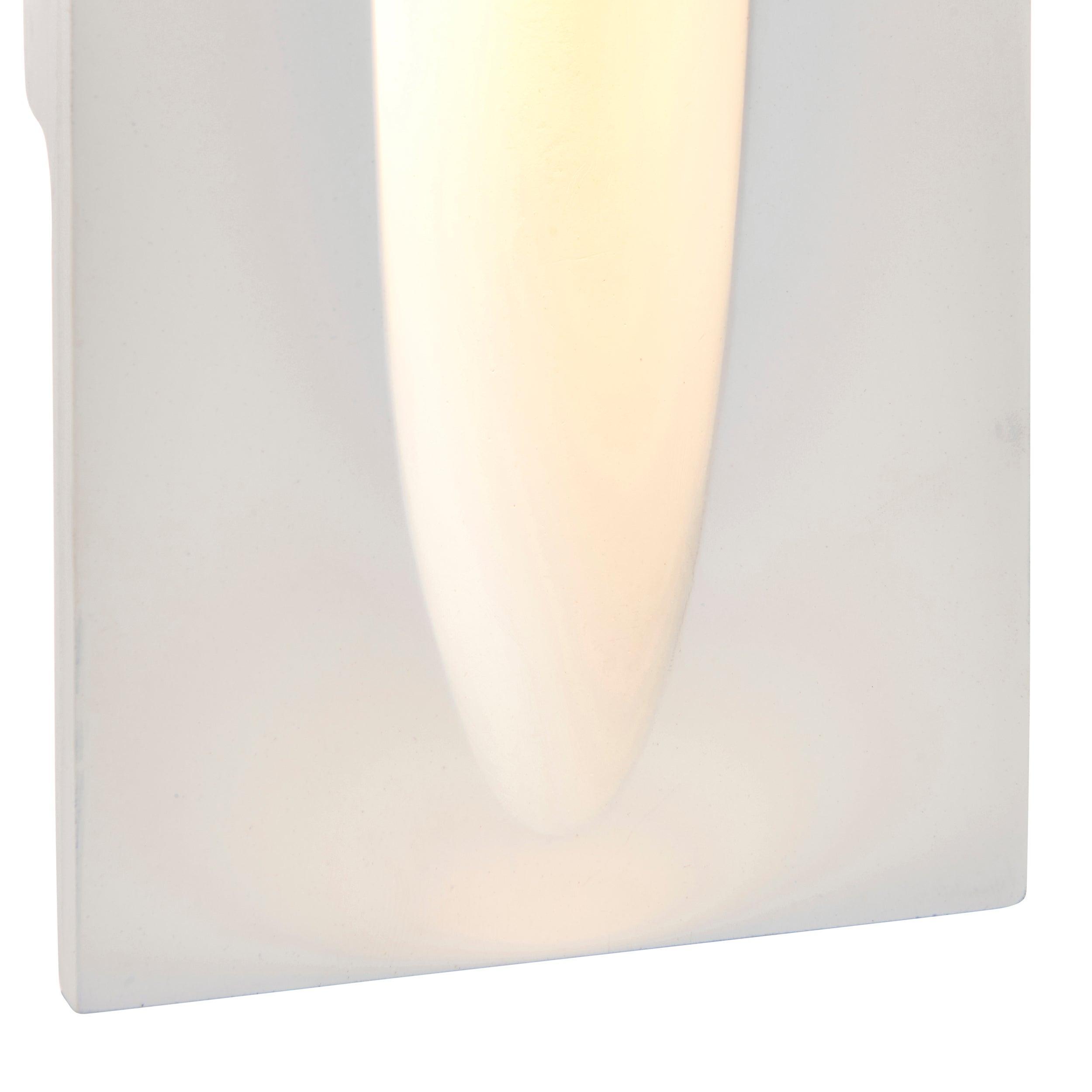 zeke white plaster in paintable led wall light 1 6w by saxby lighting, close up image 178