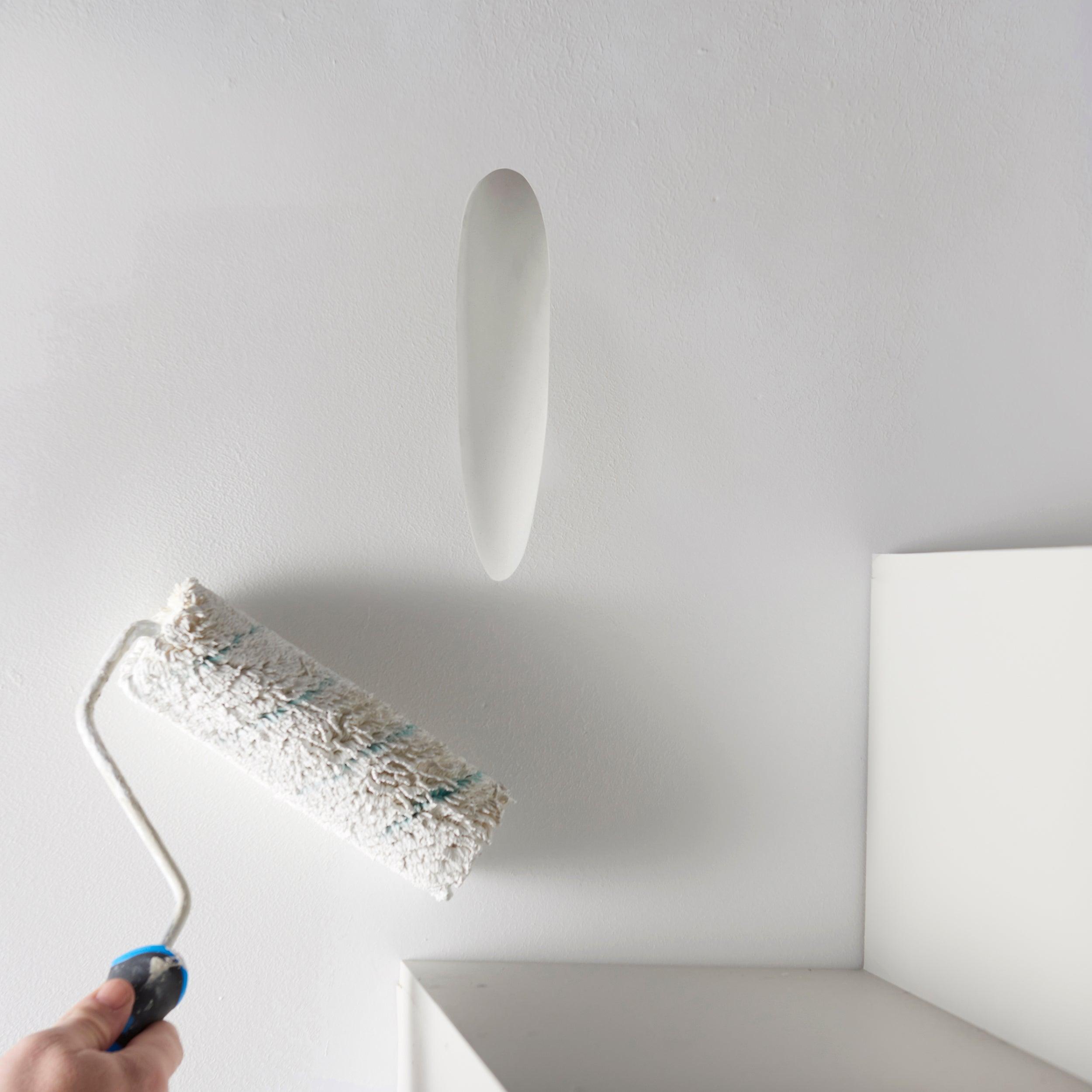 zeke white plaster in paintable led wall light 1 6w by saxby lighting, close up image 107