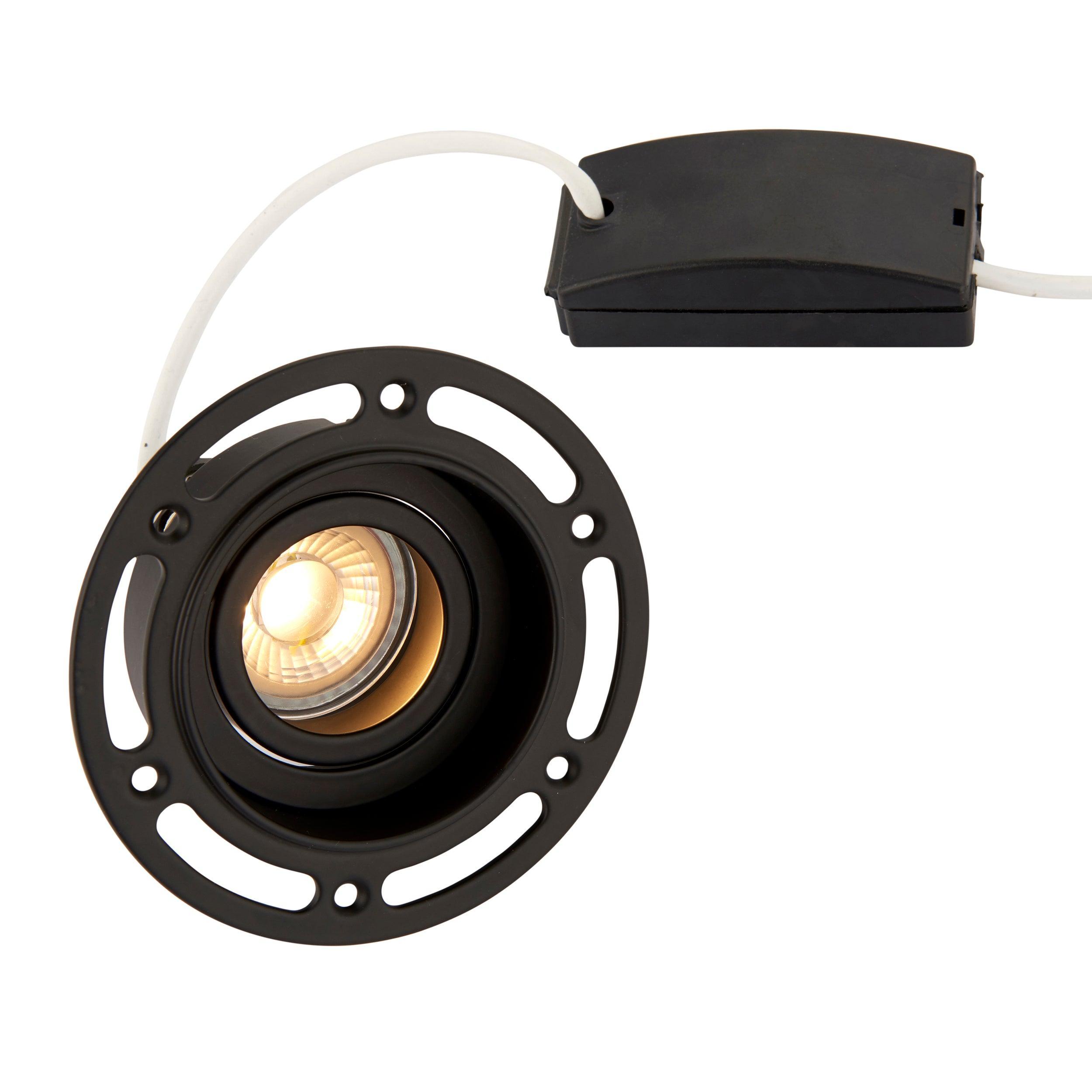 trimless adjustable downlight round black 50wby saxby lighting