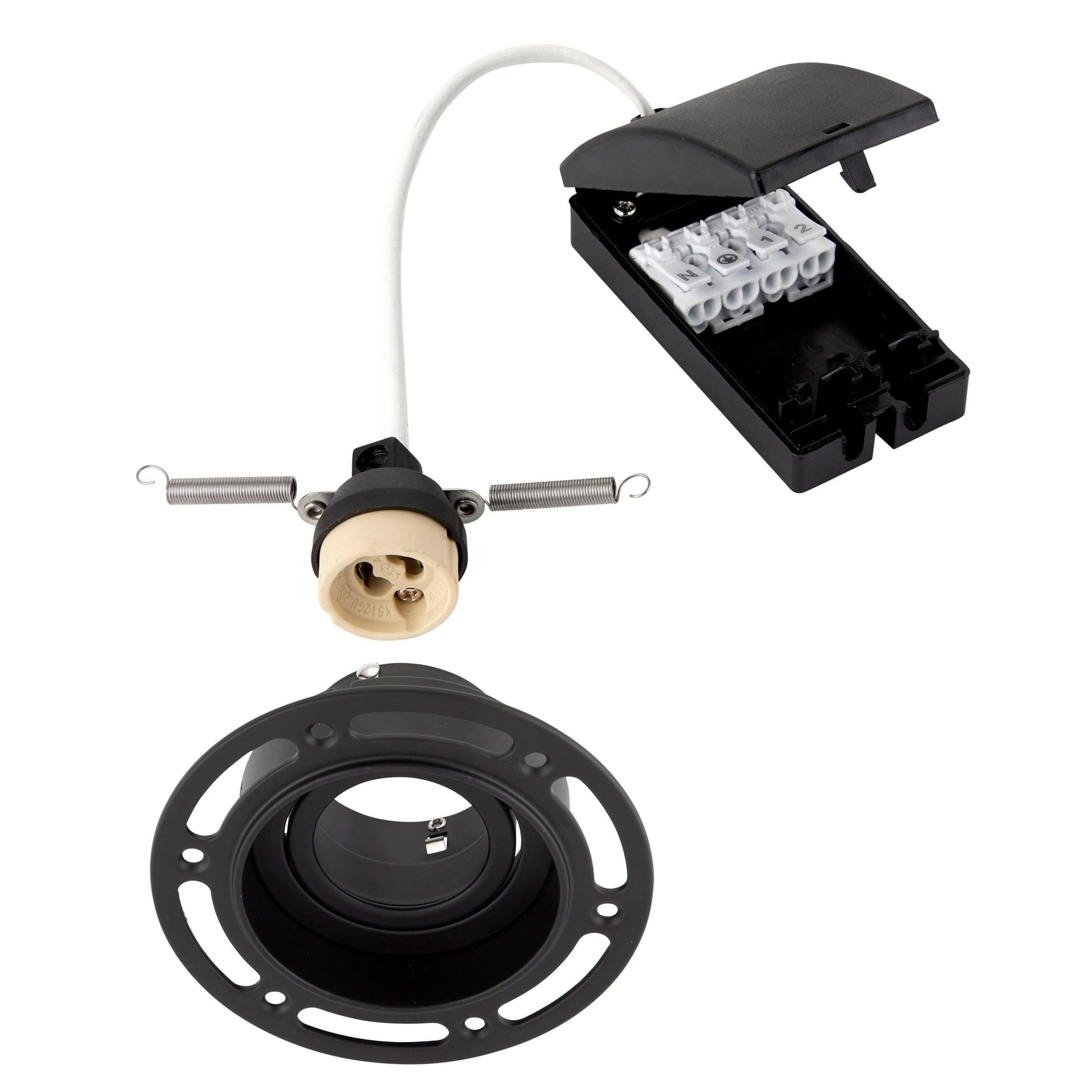 trimless adjustable downlight round black 50w by saxby lighting, close up image 68