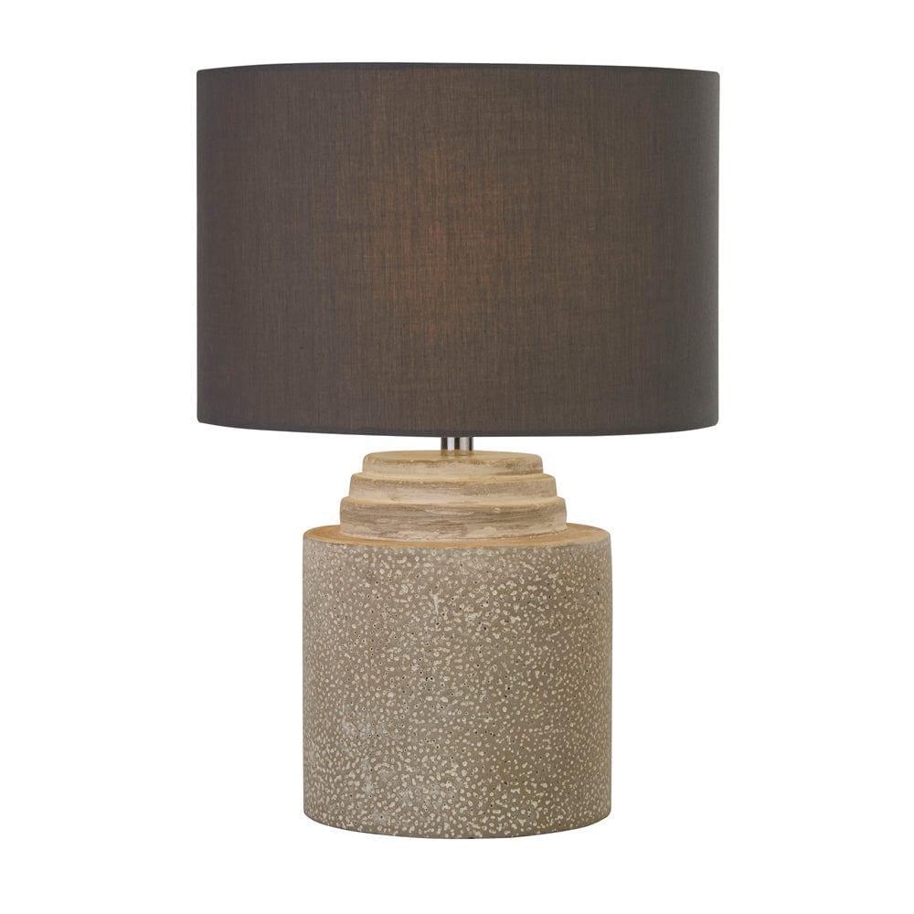Searchlight Zara Grey Cement Table Lamp - Grey Shade 9260GY 1