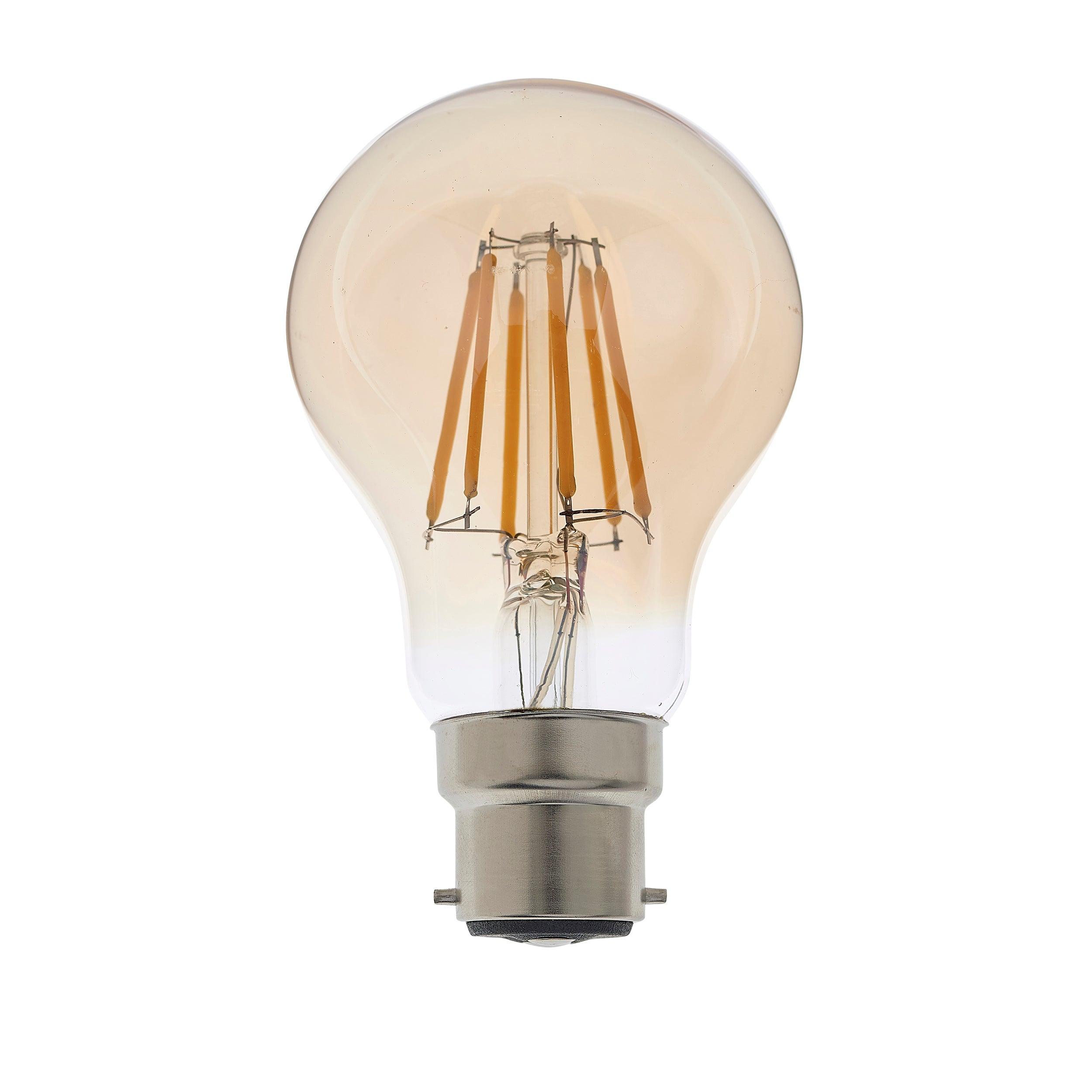 b22 led filament gls dimmable 6w amber tinted light bulb Living room lighting image