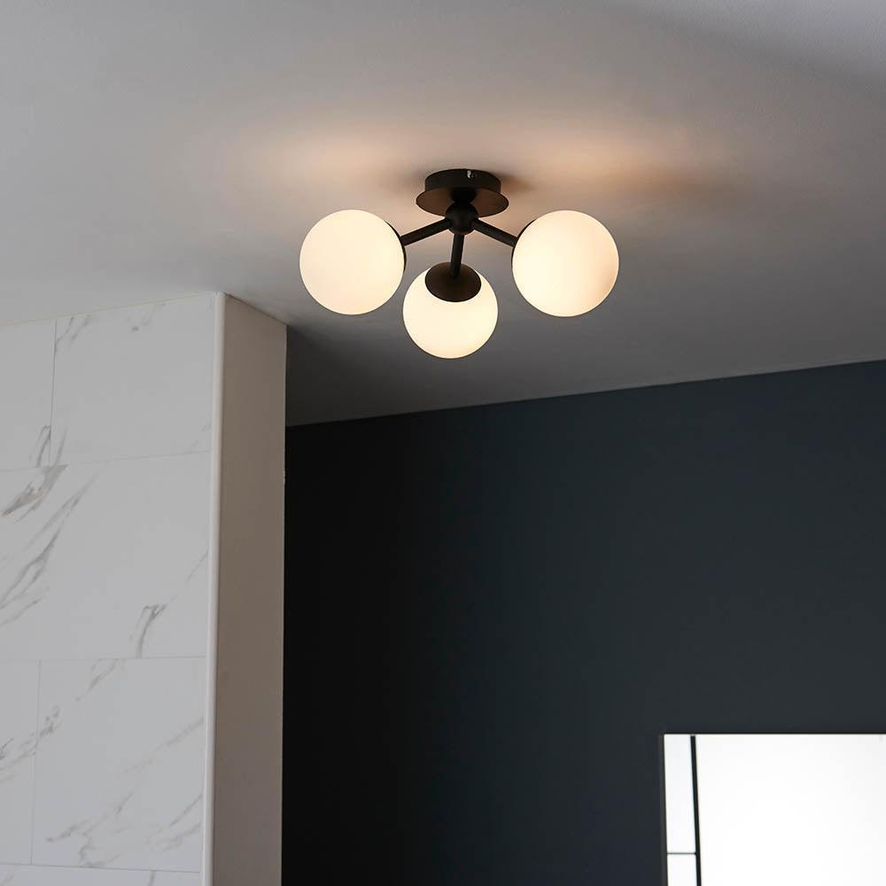 pulsa 3 light semi flush bathroom ceiling light light by Endon Lighting Living Room Family Shot