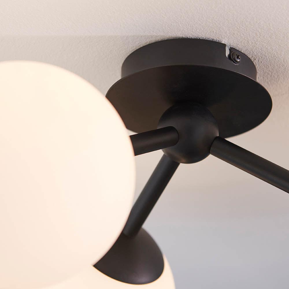 pulsa 3 light semi flush bathroom ceiling light light by Endon Lighting Bedroom Close Up Image