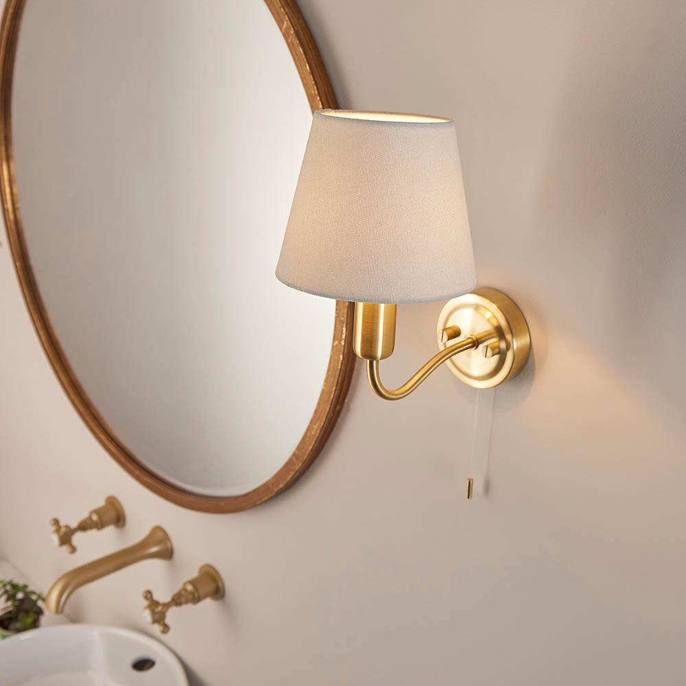 Conway Brass Finish Bathroom Wall Light 93852 shade close up