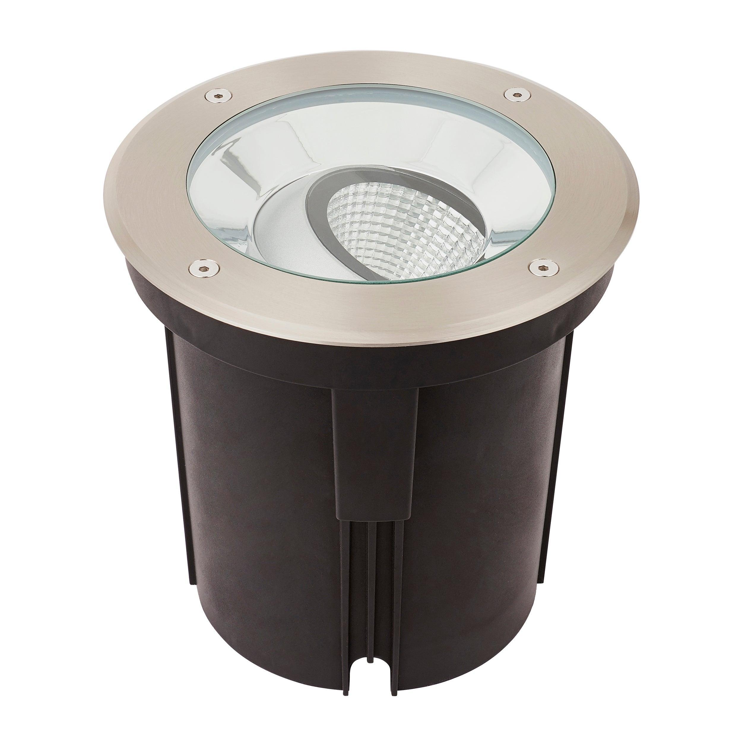 hoxton led stainless steel decking light cool white ip67 16 5wby Saxby Lighting, close up image