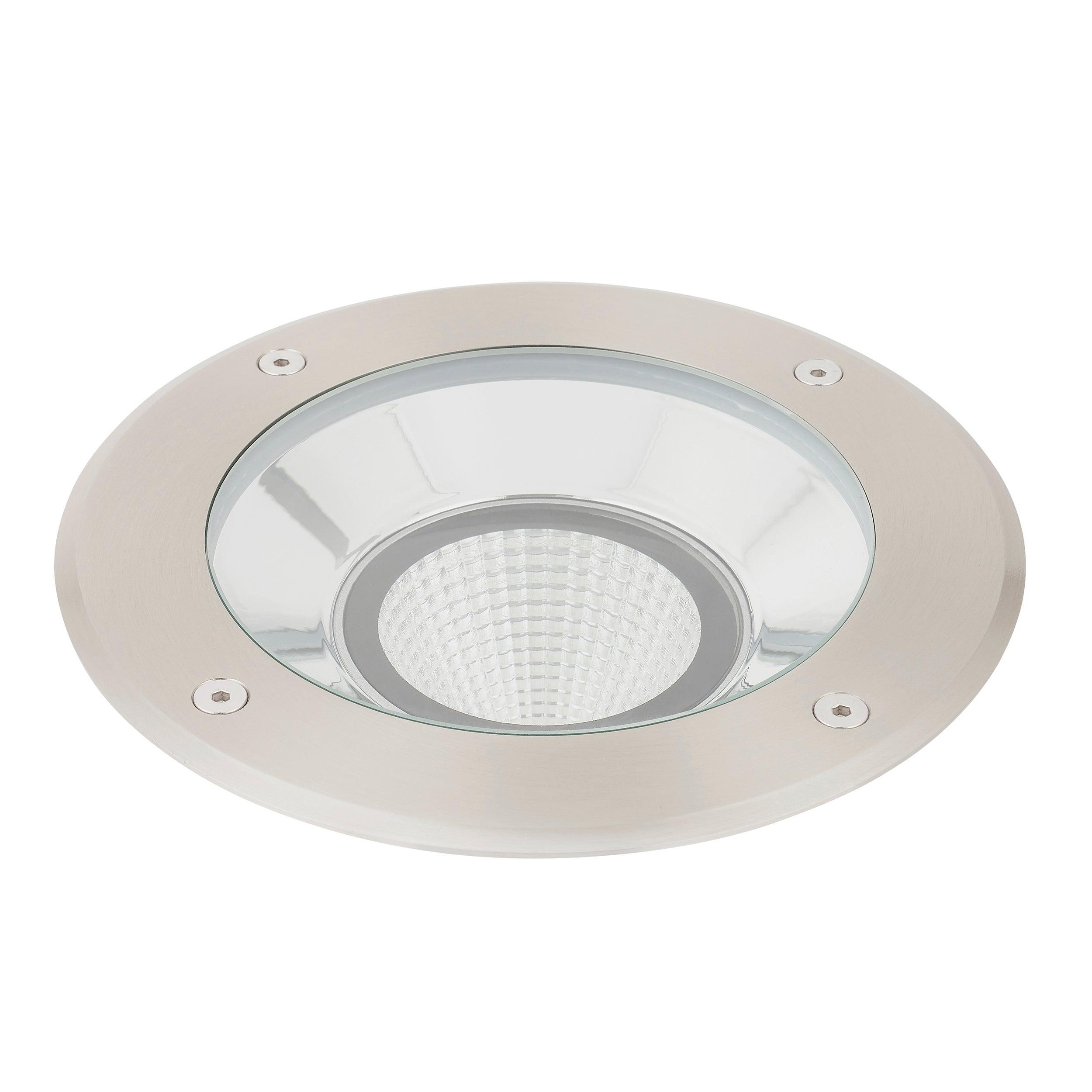 hoxton led stainless steel decking light warm white ip67 16 5w by saxby lighting, close up image 167