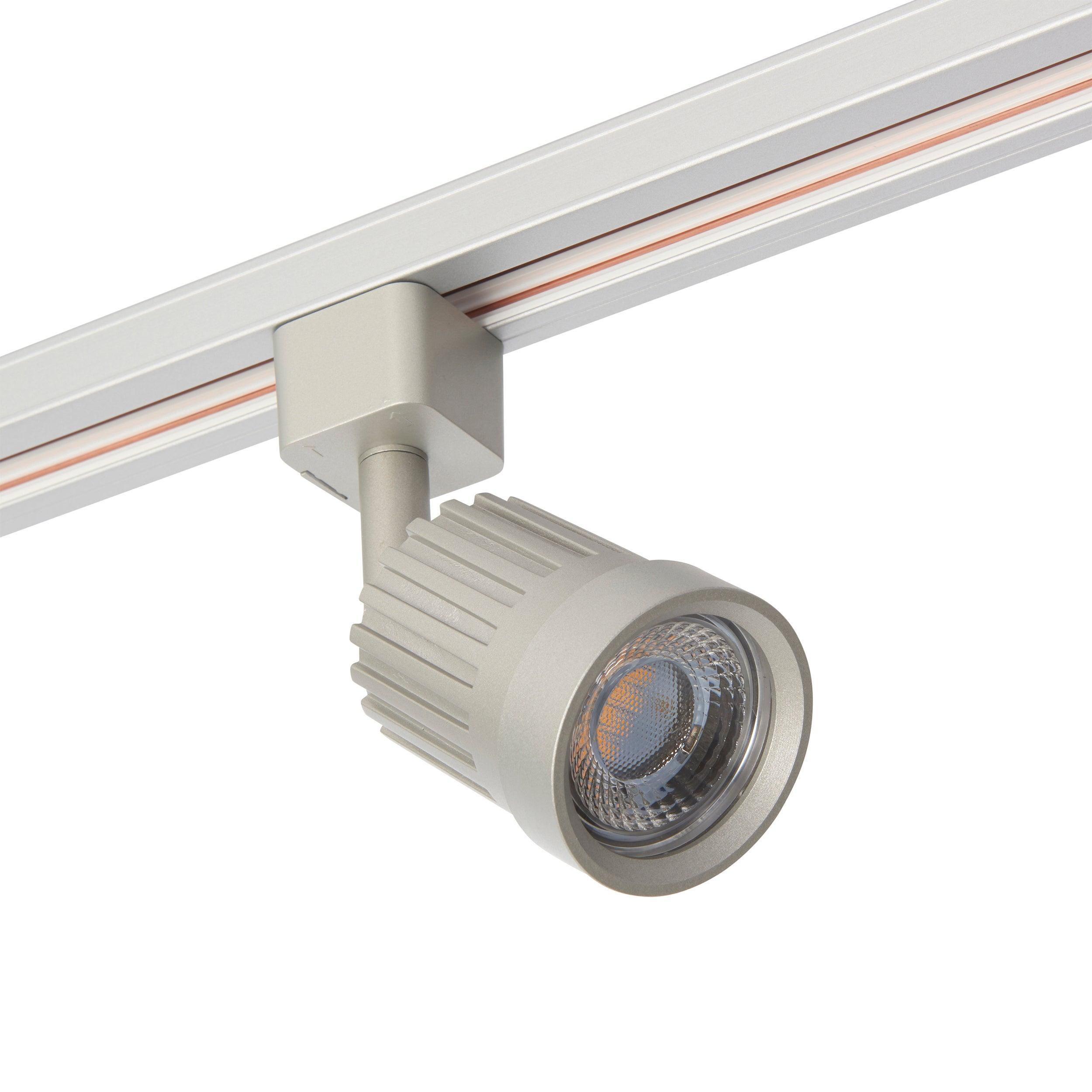 pacto silver led warm white track spotlightby Saxby Lighting, close up image