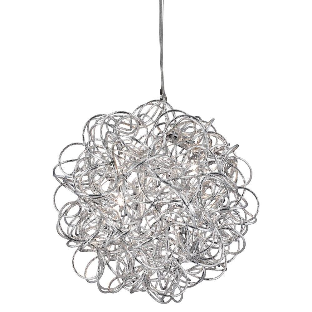 Scribble 6 Light Tangled Aluminium Ceiling Pendant-Ceiling Pendant Lights-1-Tiffany Lighting Direct