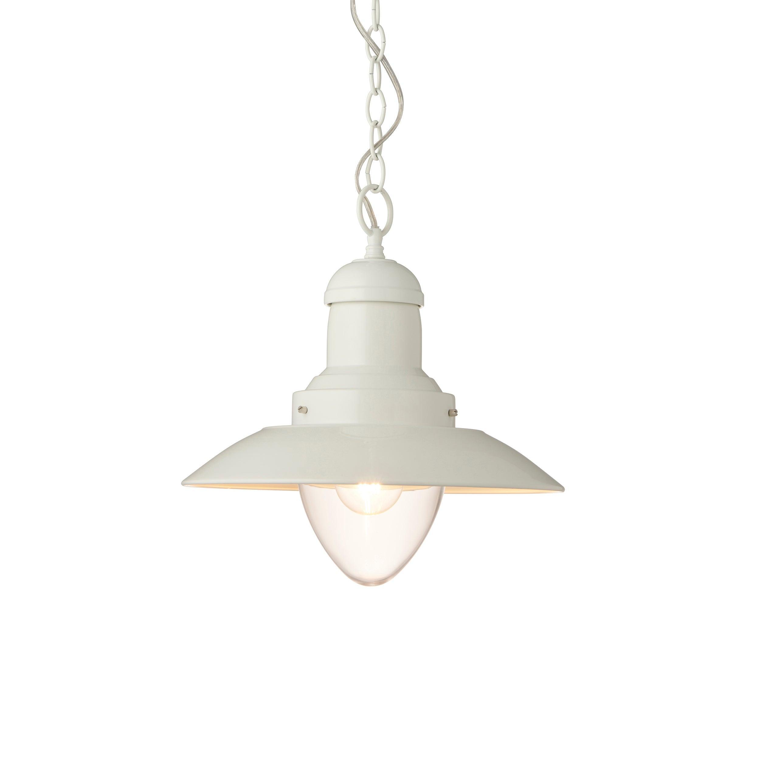 Endon Polperro 1 Light Cream Ceiling Pendant-Ceiling Pendant Lights-Endon Lighting Living Room Close Up Lighting Tiffany Lighting Direct