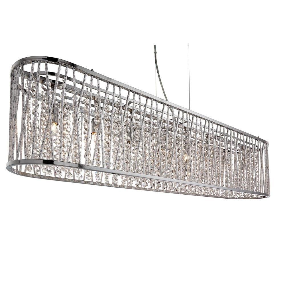 Elise 8 Light Chrome & Crystal Ceiling Flush/Pendant Living room Image