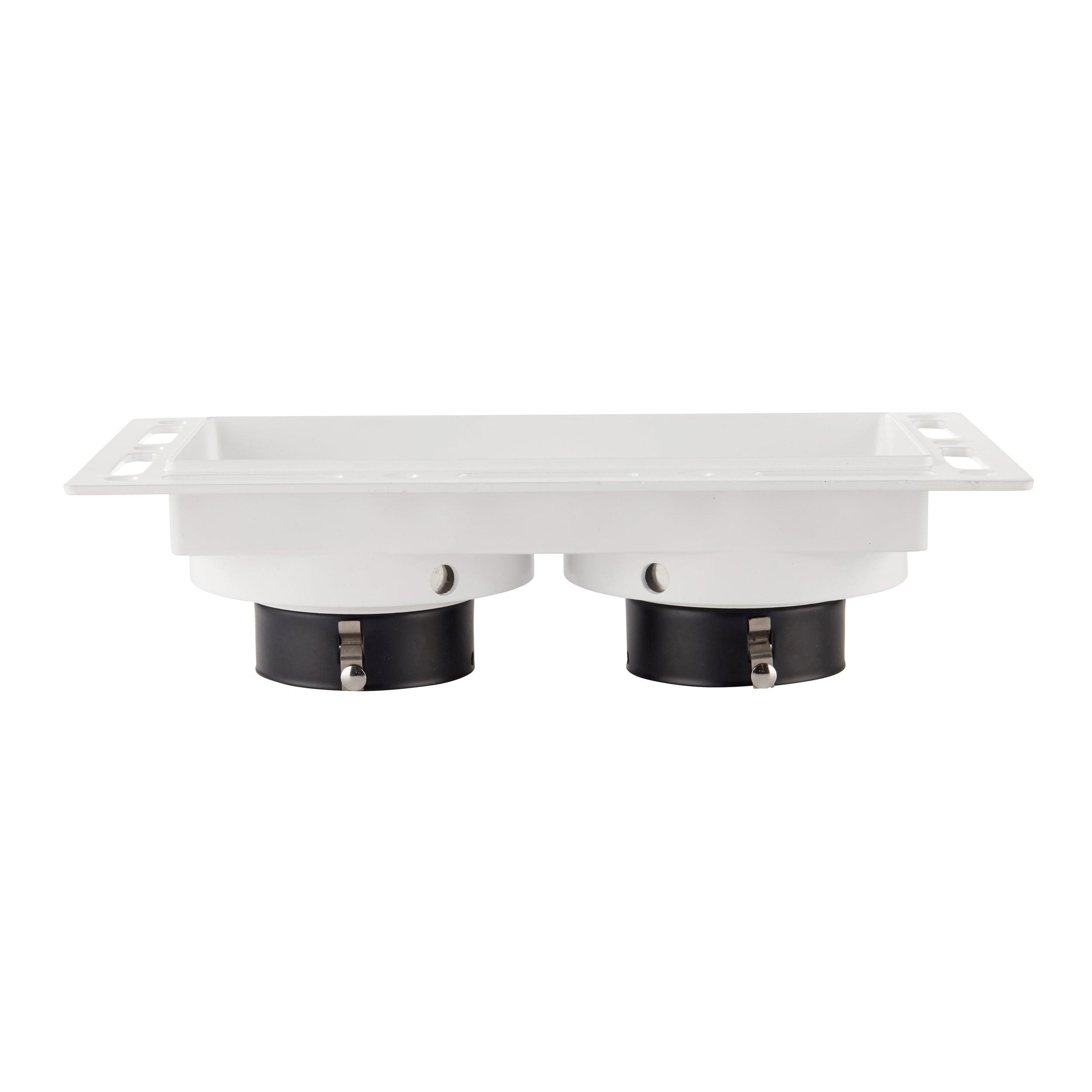 trimless twin matt white downlight recessed light 50w by saxby lighting, close up image 156