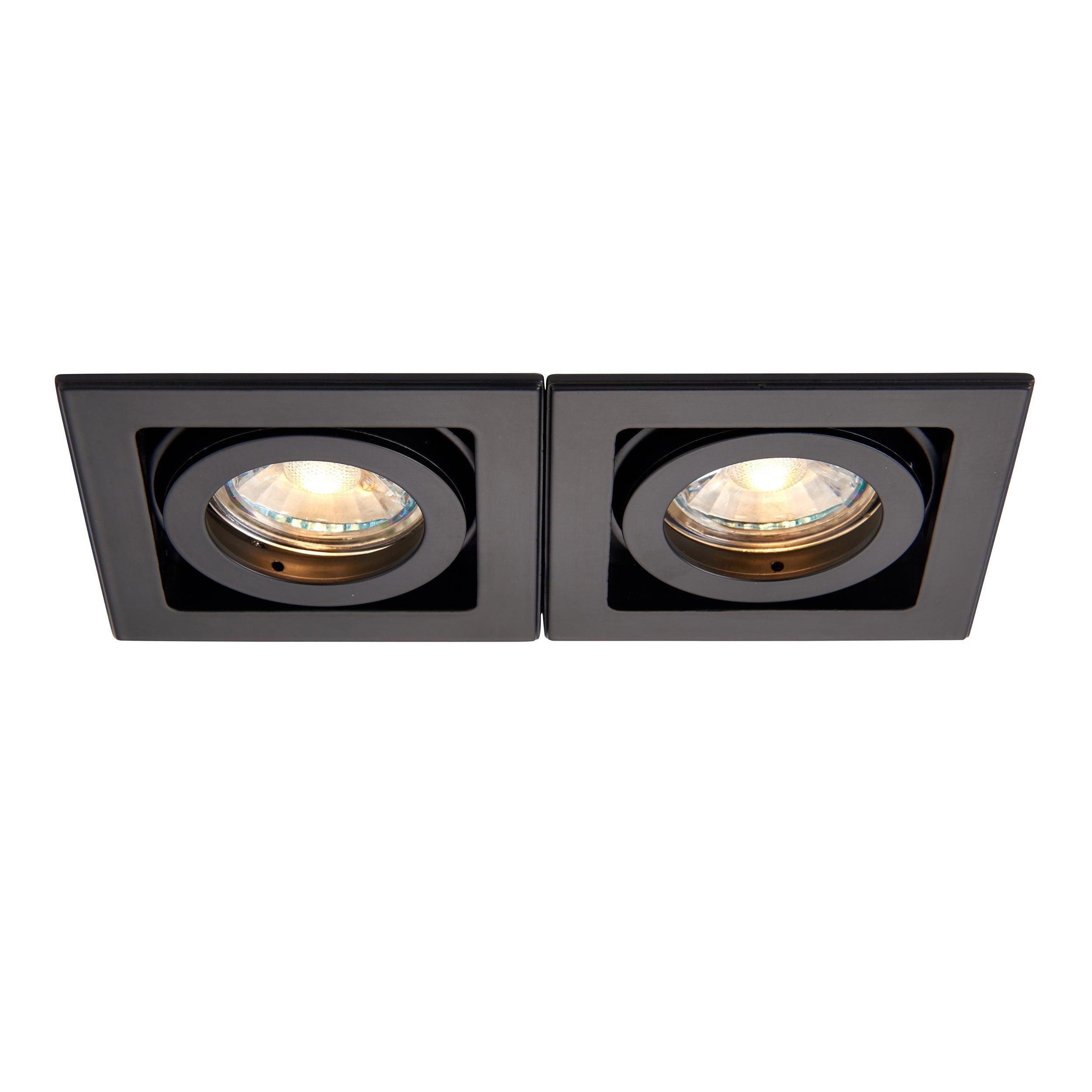 xeno twin black adjustable recessed light 50wby saxby lighting